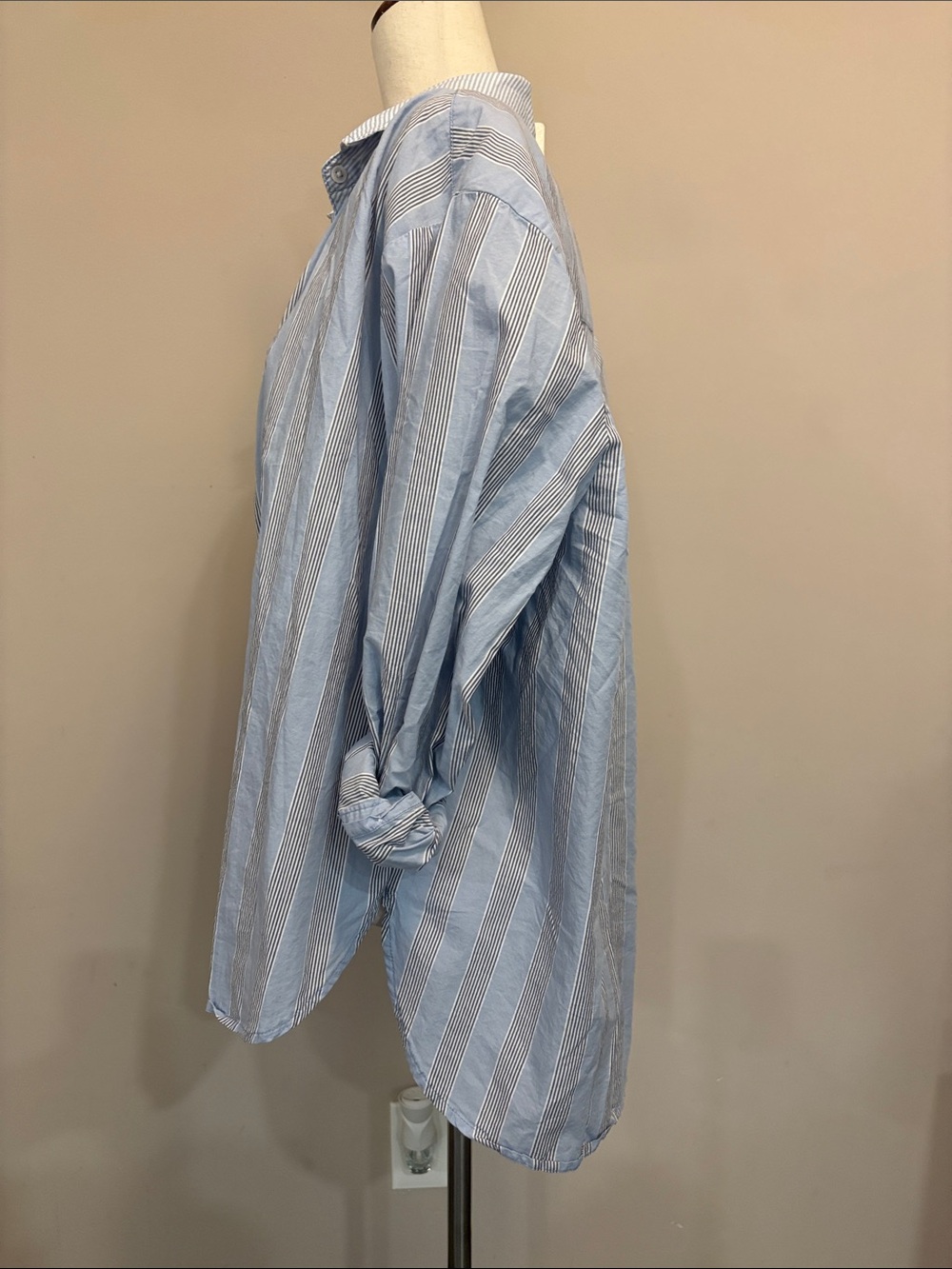 Aerie Light Blue Striped Button-Up Shirt